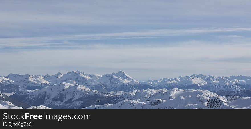 Aerial Photo Of Snowy Mountain Range