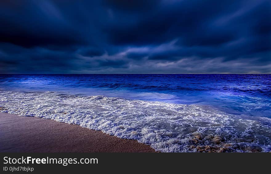 Sea At Night Time