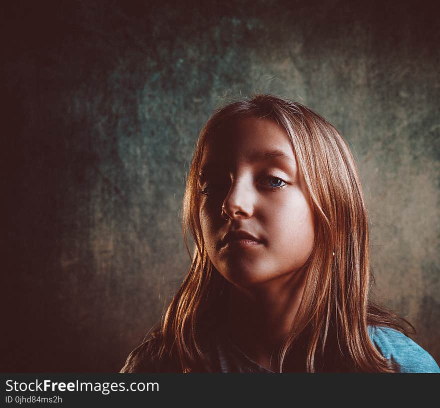 Closeup Photography of Girl&#x27;s Face With Blonde Hair