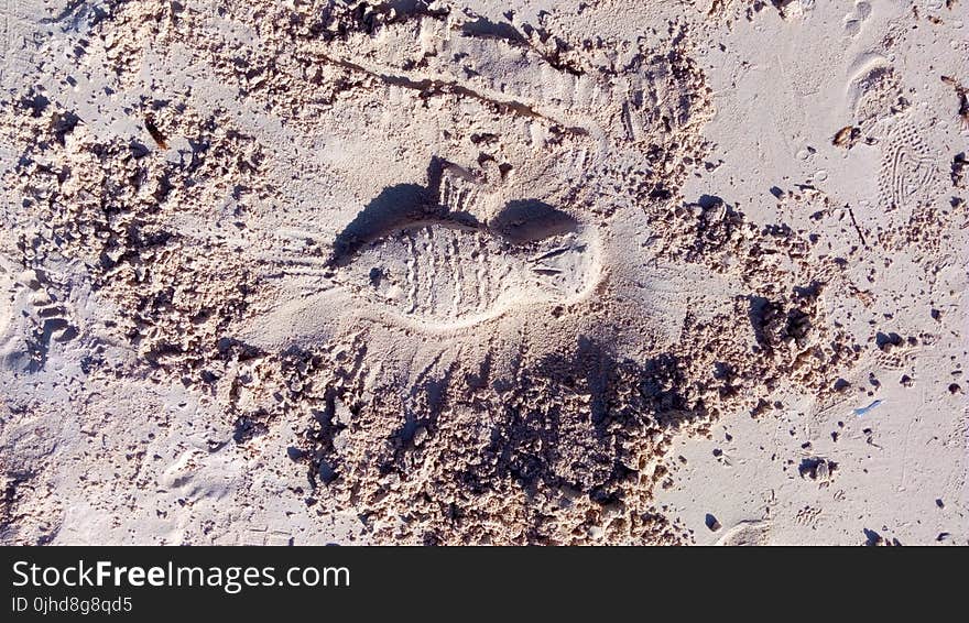 Foot Print on Sea Sand