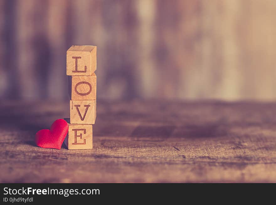 Stack of Love Wooden Blocks