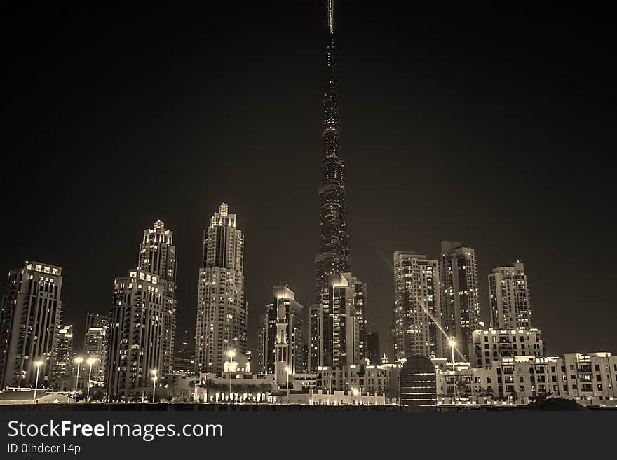 City Skyline During Night Time