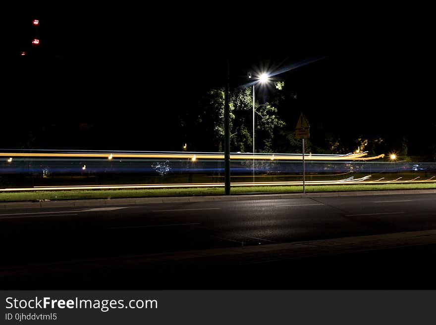 Photo of Black Lamp Post during Nighttime