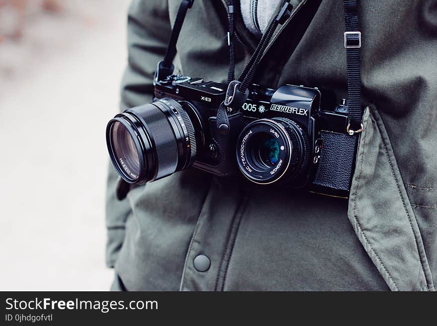 Two Black Bridge and Dslr Cameras