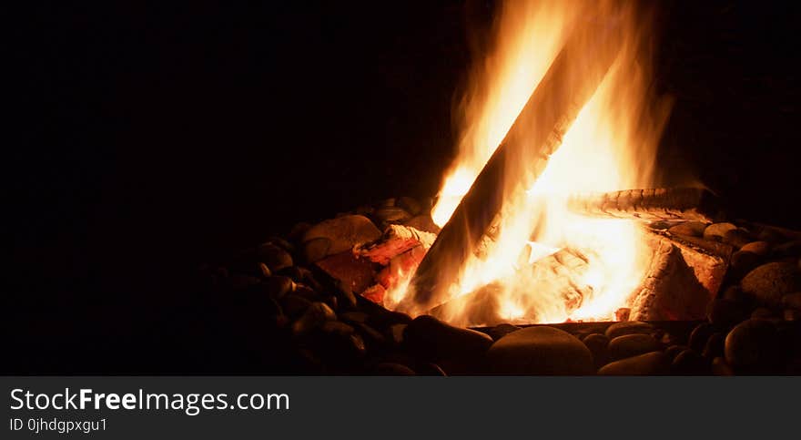 Bonfire With Black Background