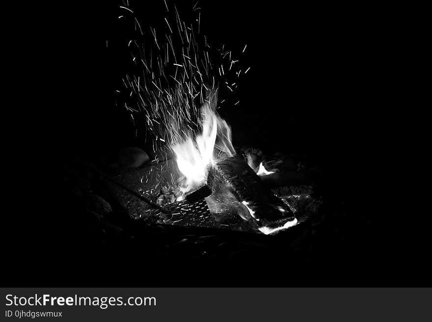 Camping Fire during Nighttime