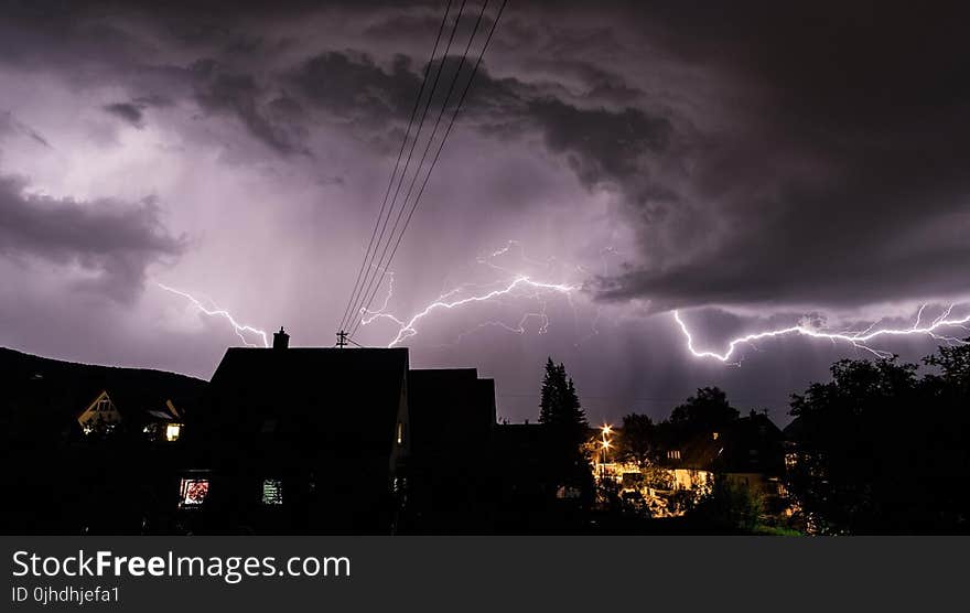 Photo Of House And Lightning Storm