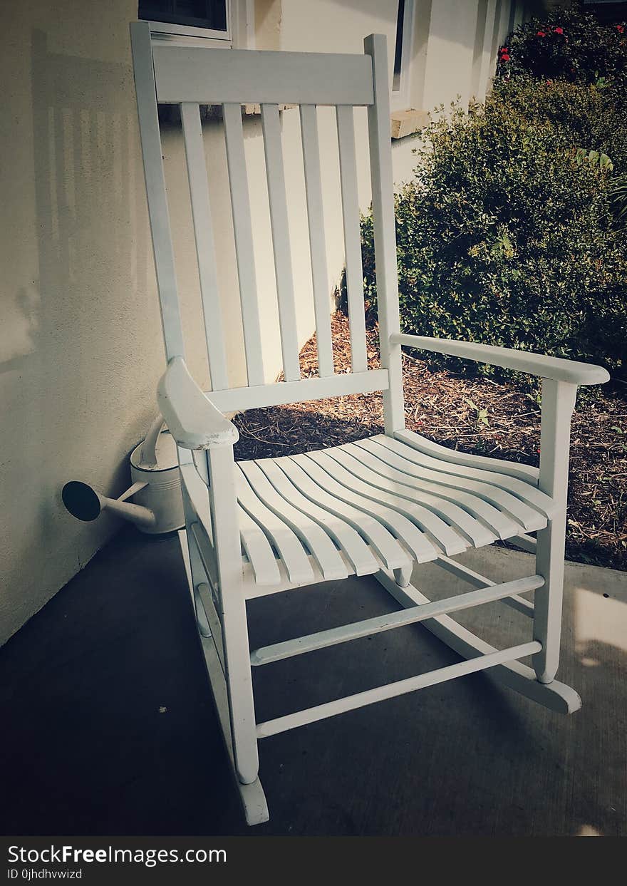 White Wooden Rocking Chair