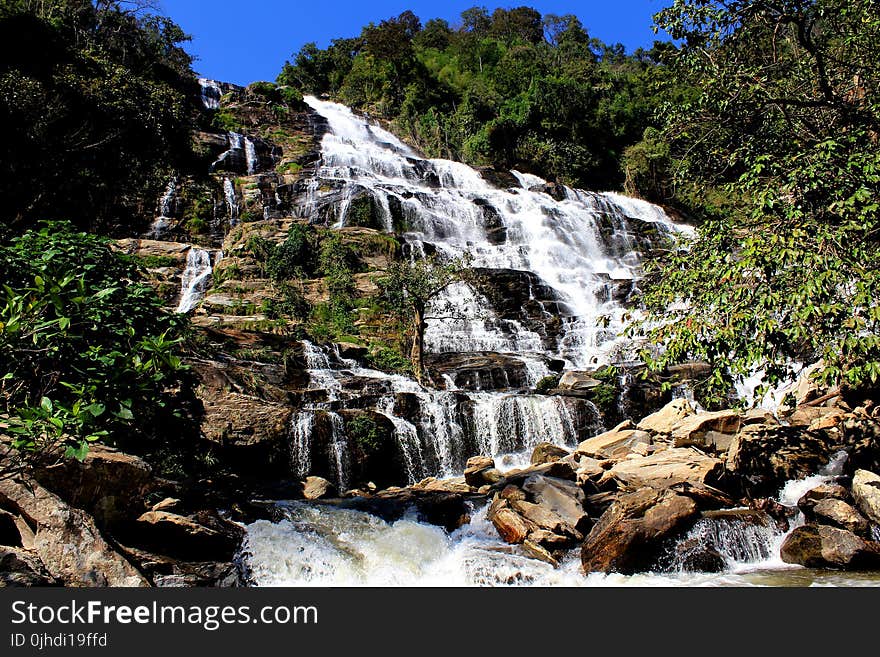 Photo of Waterfalls on Rock Cliff