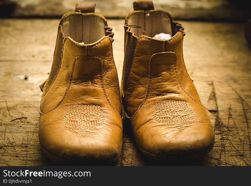 Pair of Brown Leather Shoes