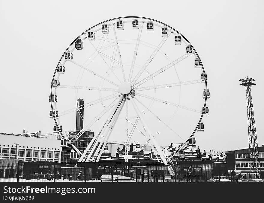 Grayscale Photography Of London Eye