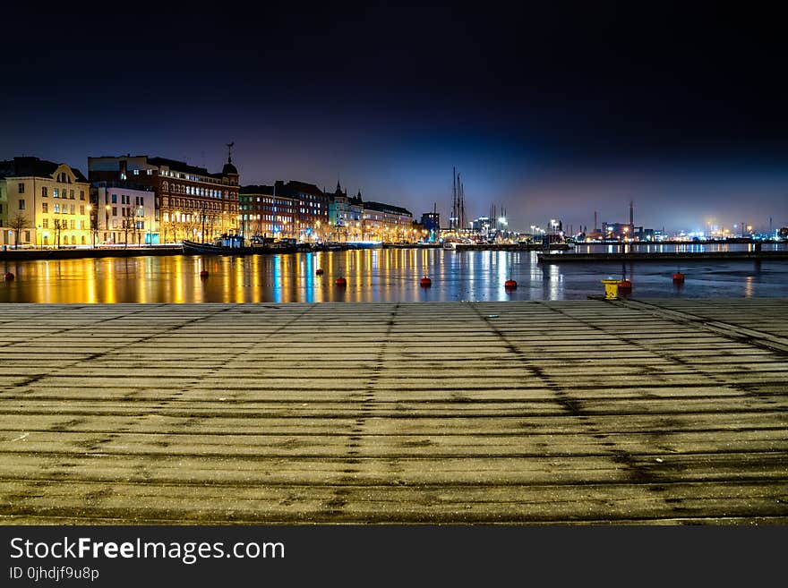 Panoramic Photo of City Buildings during Night Time