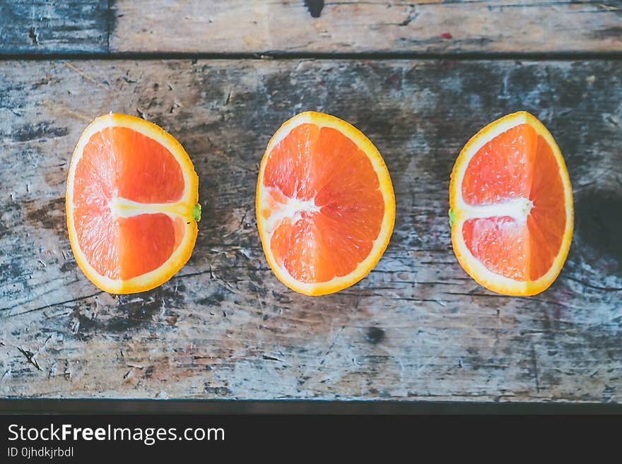 Three Slice of Citrus Fruits