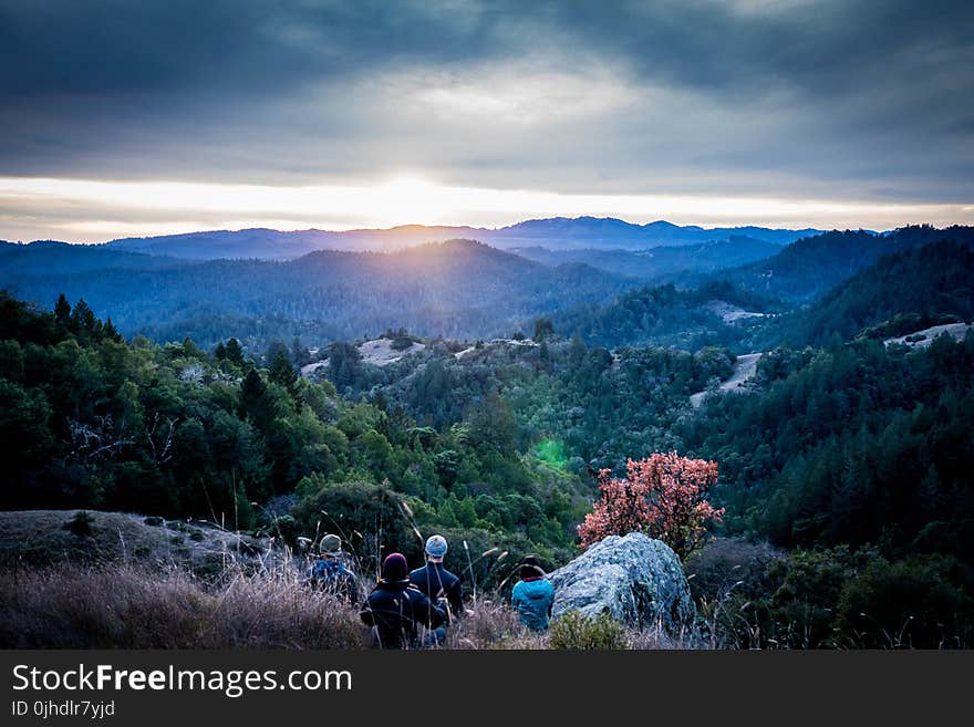 Group of People on Mountain