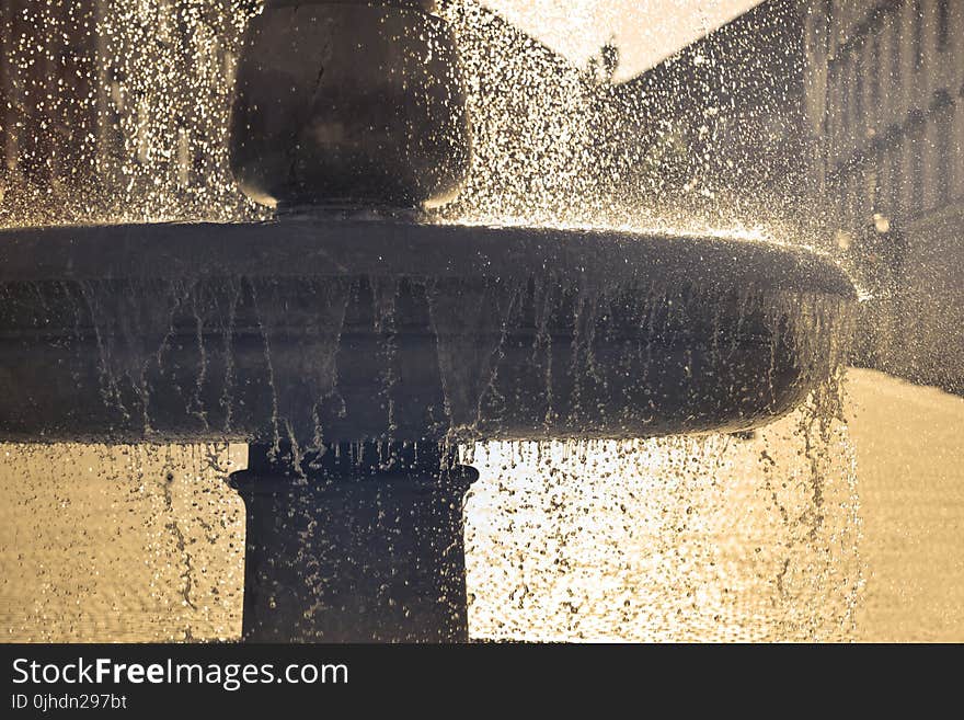 Water Dropping on Outdoor Water Fountain