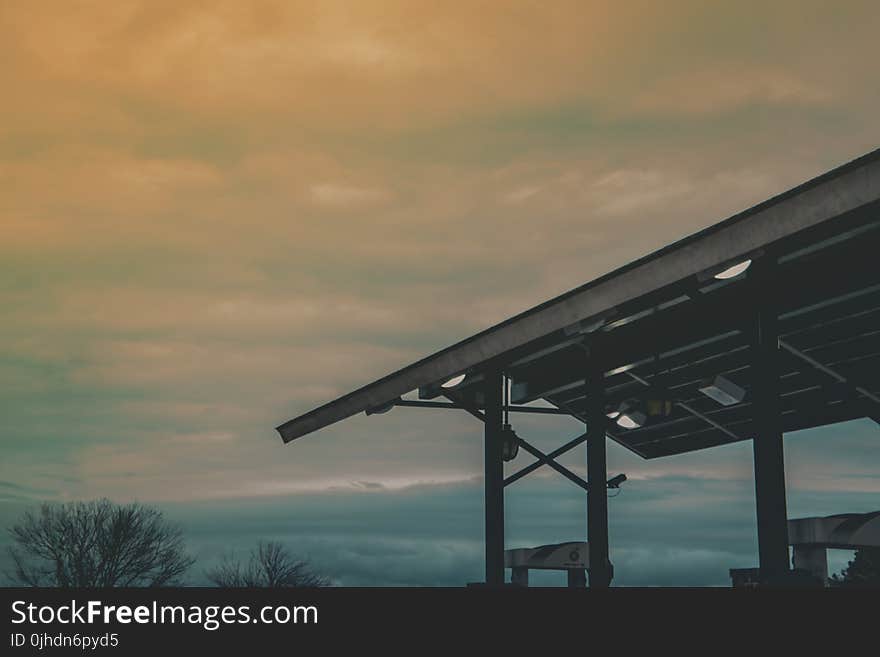 Gray Steel Roof at Sunset