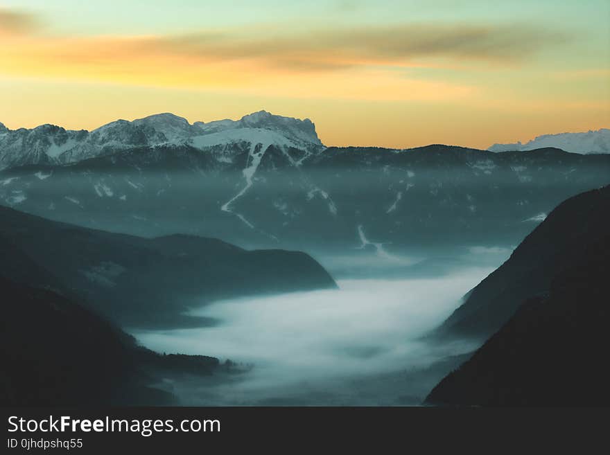 Fog on Mountain during Dusk