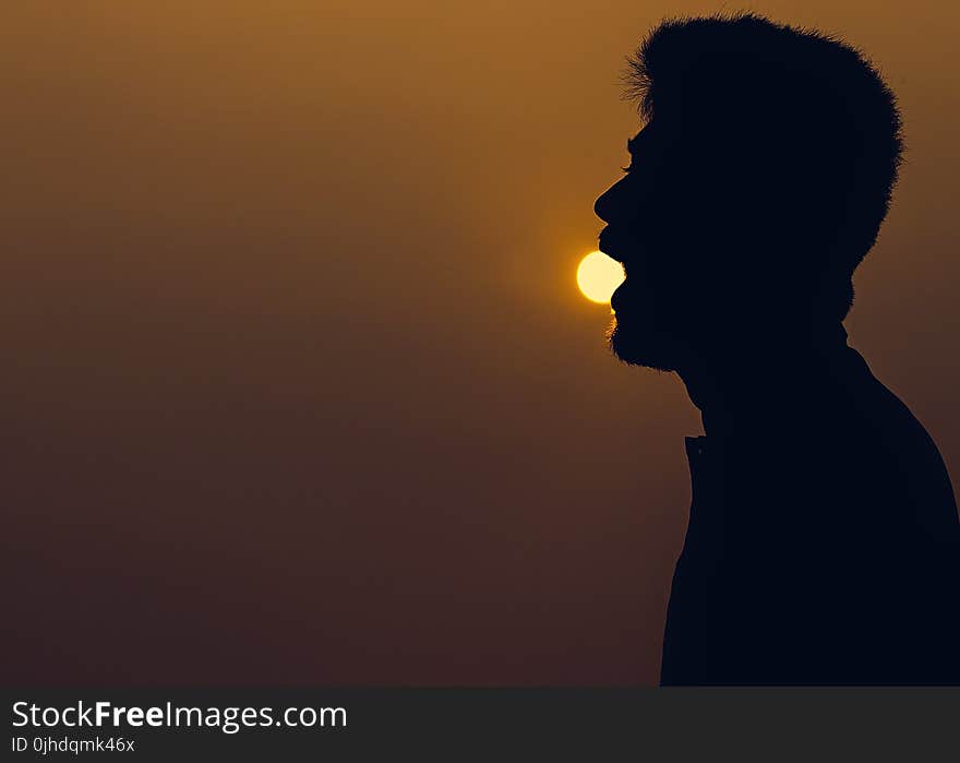 Silhouette of Man over the Horizon