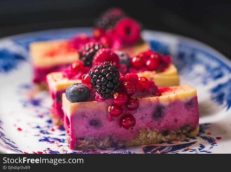 Cake With Berries on Plate