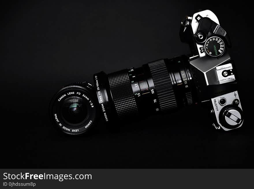 Black and Gray Slr Camera