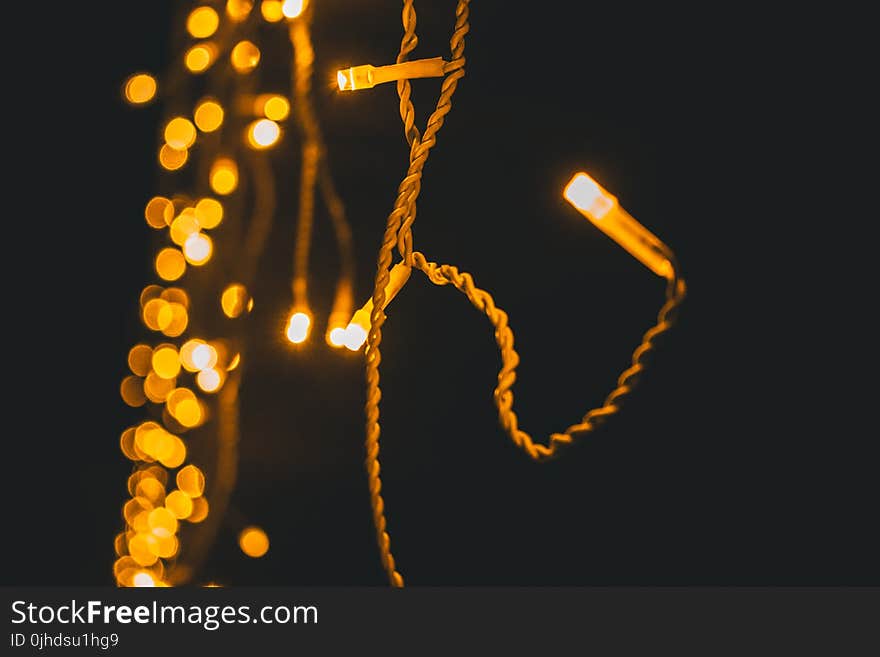 Close-Up Photography of Yellow Lights