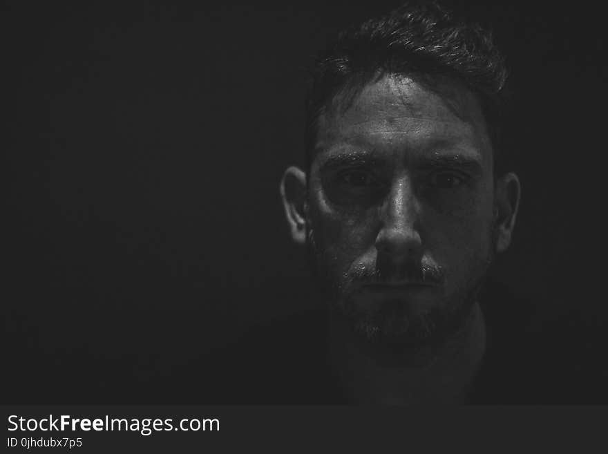 Monochrome Photography of a Man&#x27;s Face