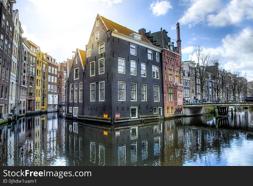 River Beside Houses