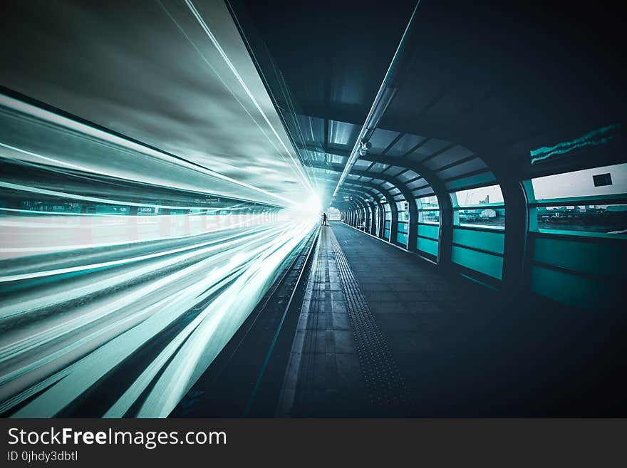 Time-lapse Photography of Train in Subway Station