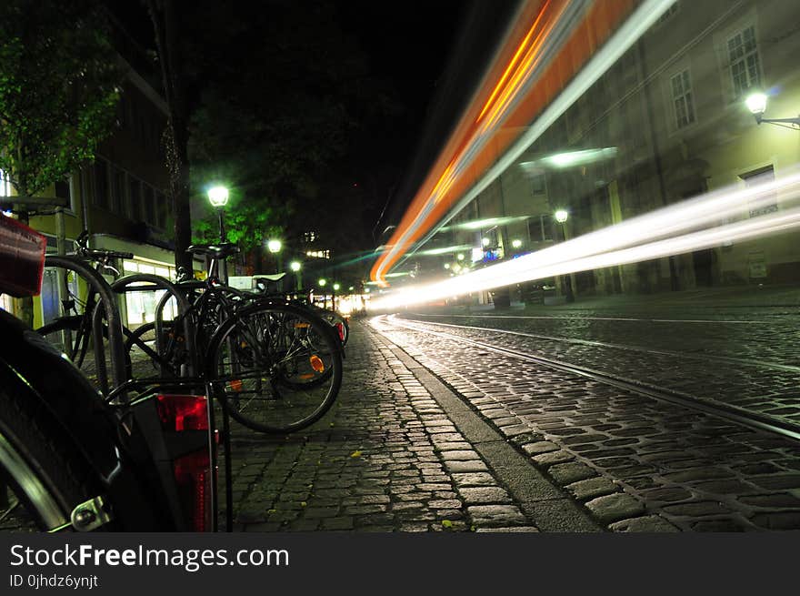 Black Bicycle Beside Pathway