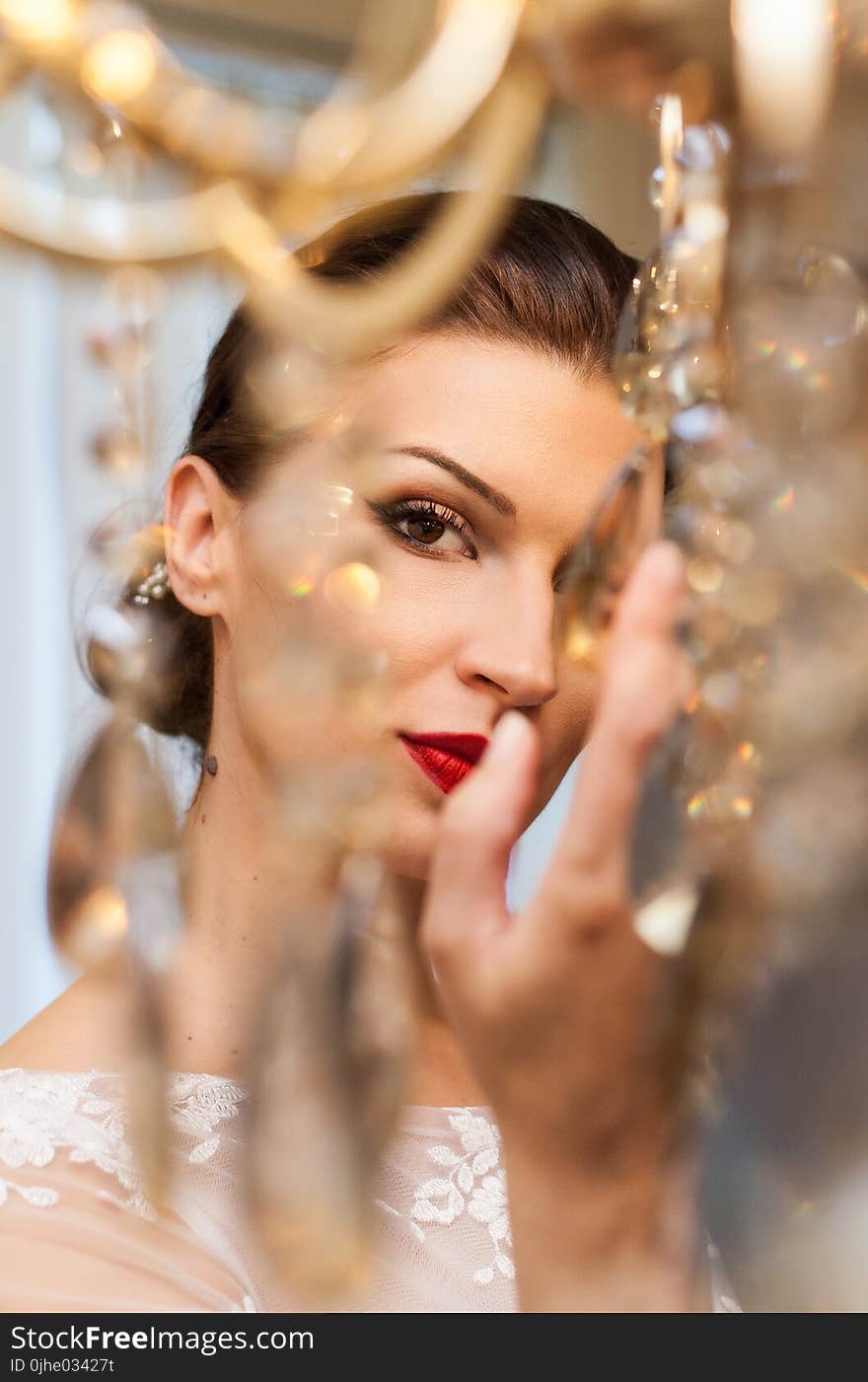 Focused Photography of Woman With Red Lipstick