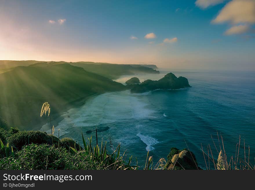 Ocean Near Mountain