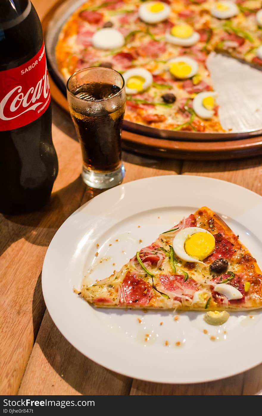 1-piece Sliced Pizza in White Ceramic Plate