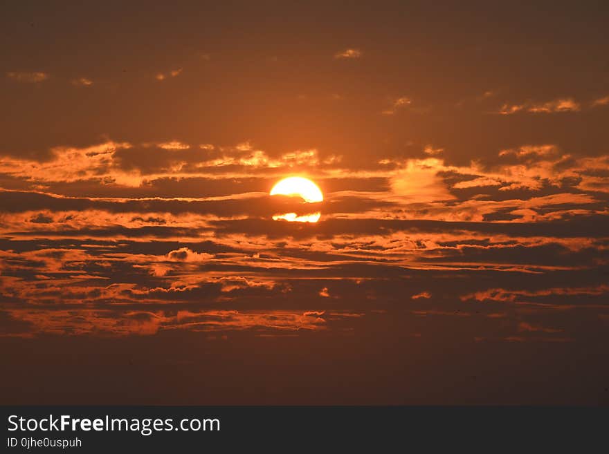 Sunset Under Cloudy Clouds