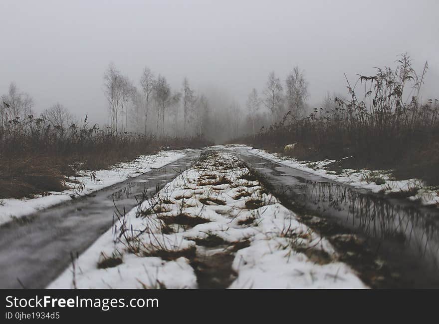 Low Angle Photo of Road With Snow