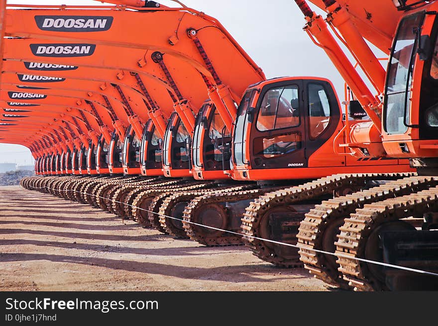 Red Doosan Ride-on Tractors