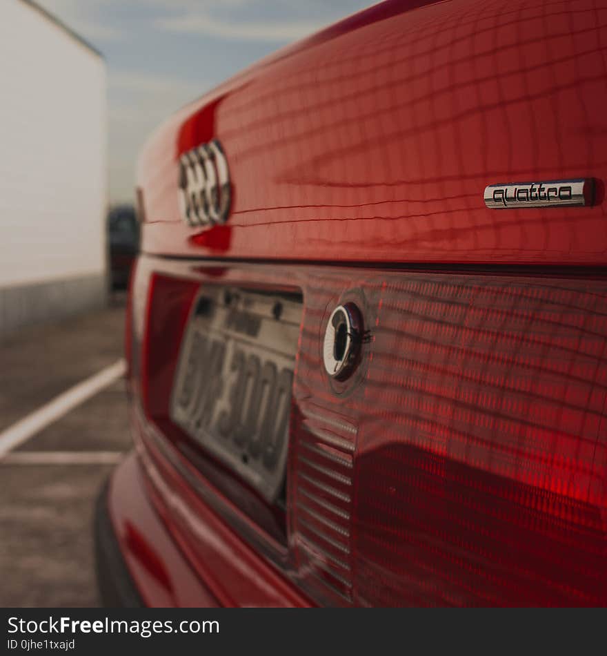 Red Audi Quatrro Car