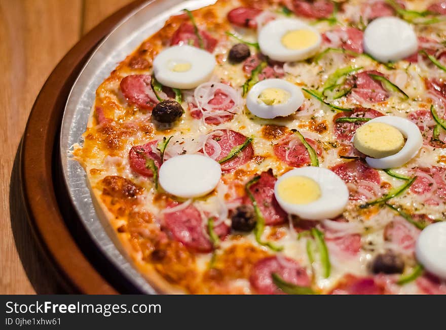 Pepperoni Pizza With Eggs