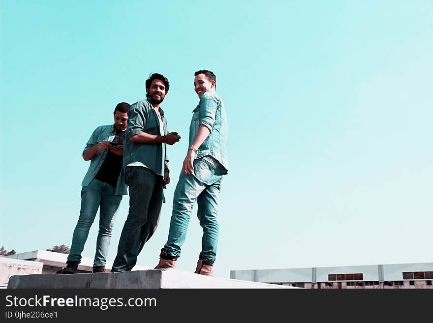 Men in Blue Denim Jacket