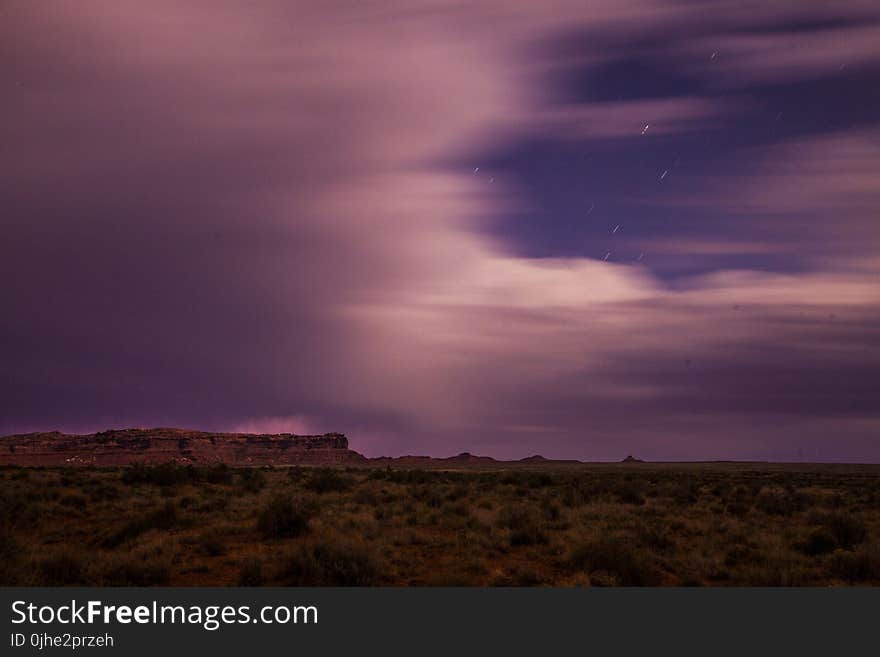 Desert Under Cloudy Sky