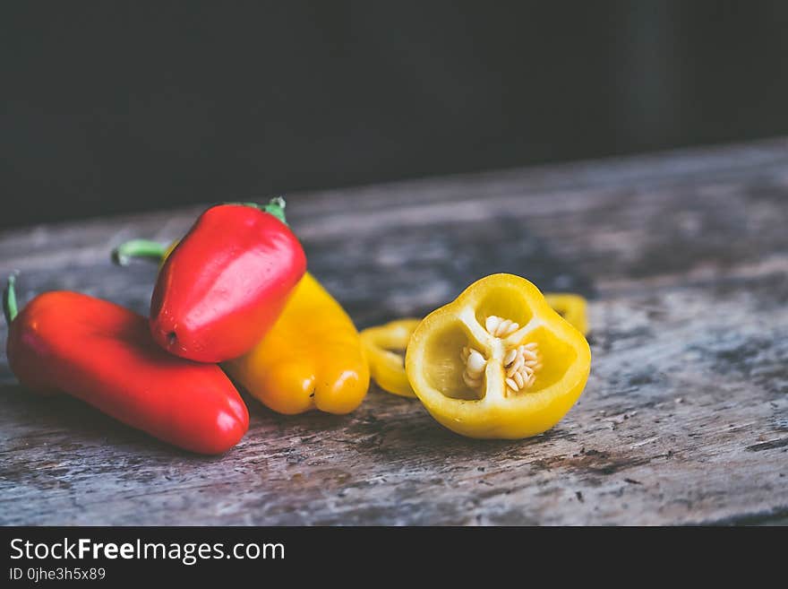 Bell Peppers on Gray Table