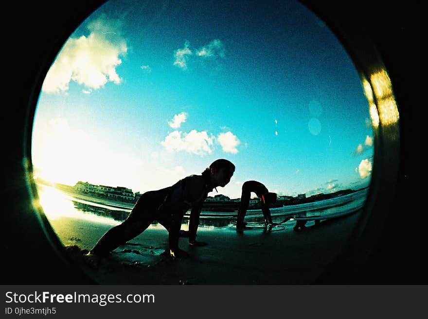 Fisheye Lens Showing Person at Daytime