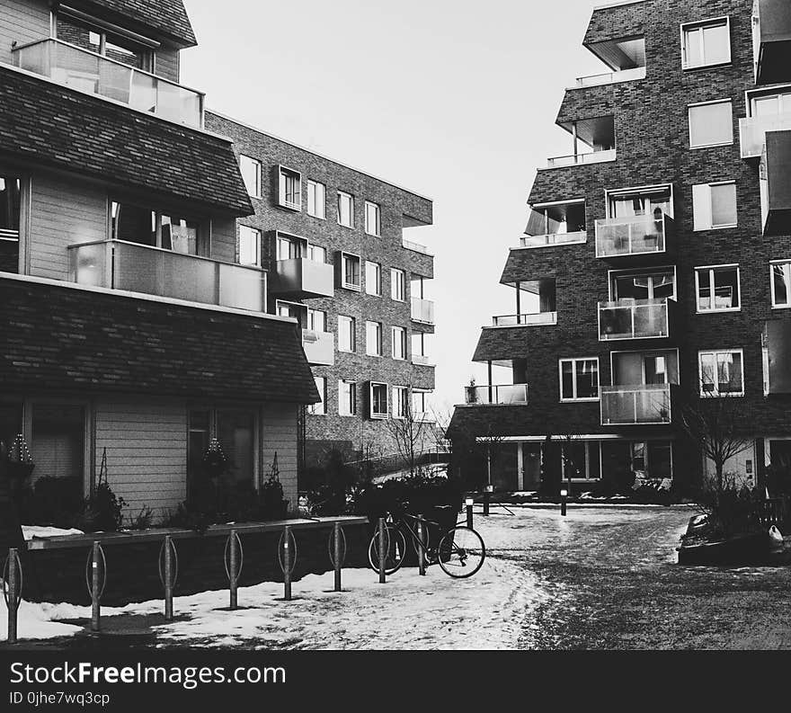 Grayscale Photo of High-rise Building