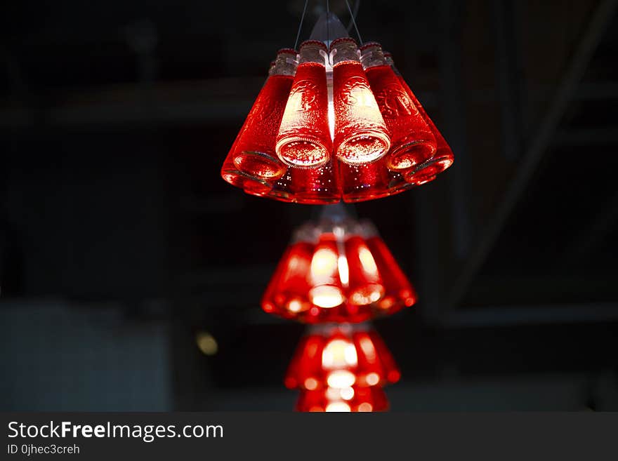 Macro Photography of Red Chandelier