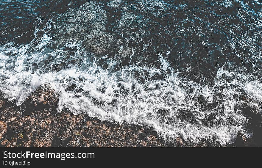 Ocean Waves Slamming on the Rocks Time Lapse Photography