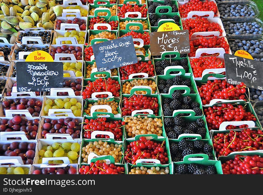 Stack of Fruits With Signage