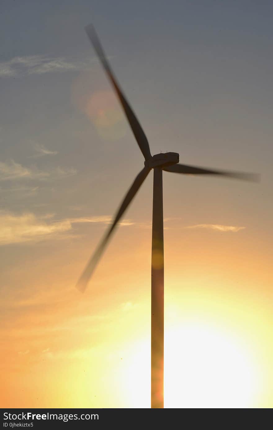 Brown 3-blade Windmill on Surise