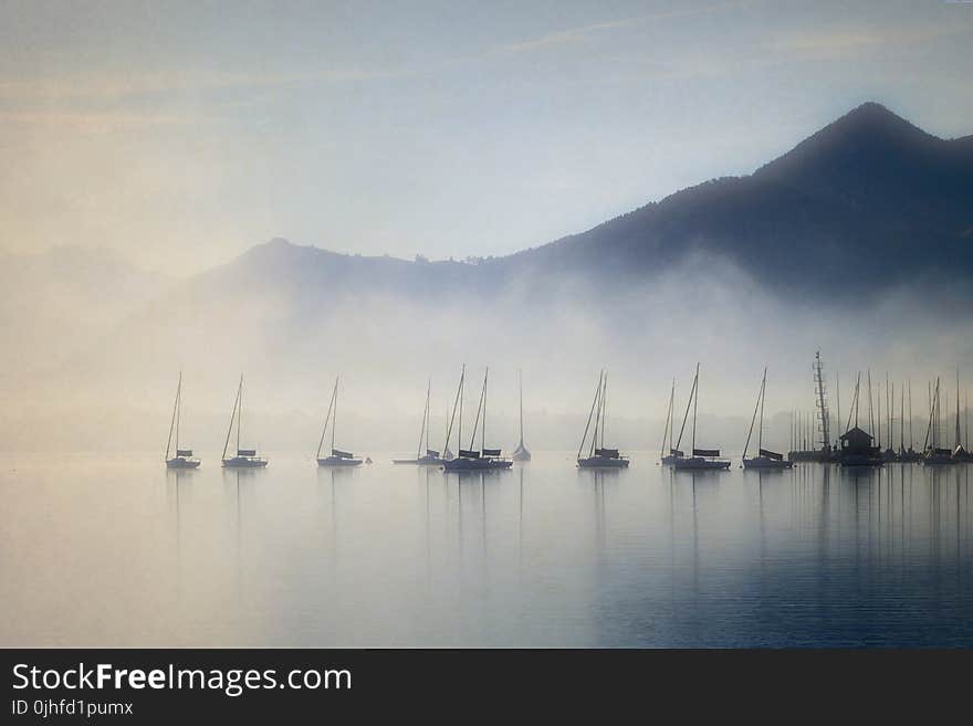 Calm, Sky, Loch, Waterway