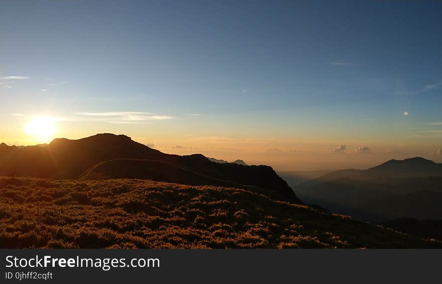 Sky, Highland, Sunrise, Horizon