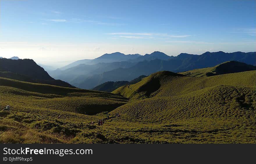 Highland, Ridge, Sky, Grassland