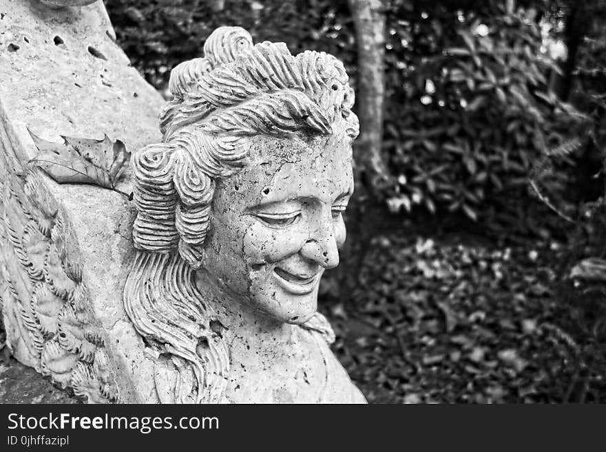 Black And White, Stone Carving, Sculpture, Monochrome Photography